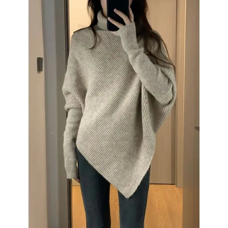 Pullover Off White Turtleneck Women's Sweater Gigh Neck Jerseys Knit Woman