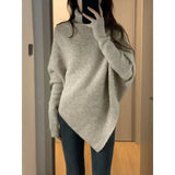 Pullover Off White Turtleneck Women's Sweater Gigh Neck Jerseys Knit Woman