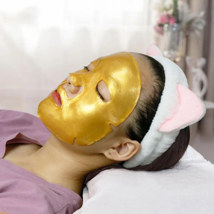 10pcs Crystal Collagen Gold Face Masks