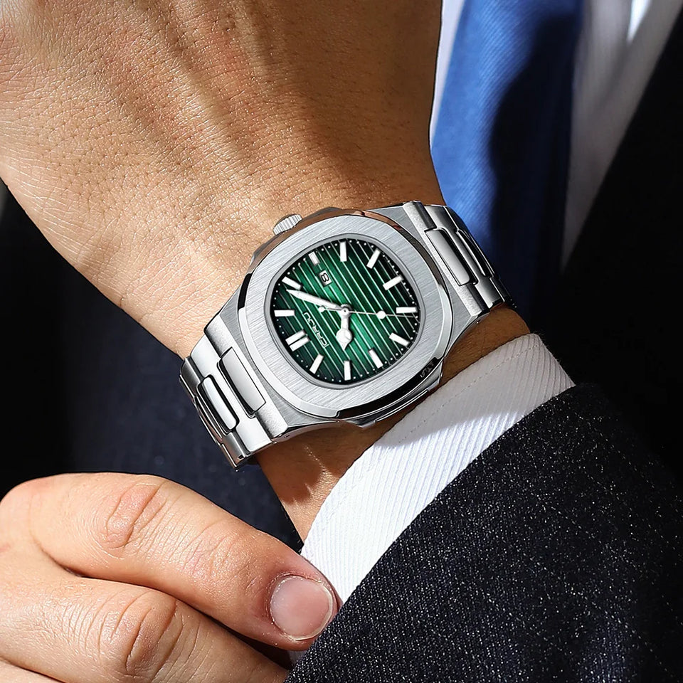 Luxury Man Wristwatch Business Stainless Steel Quartz Men Watch Waterproof