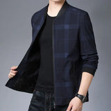 Casual Luxury Solid Color Men's Jacket Spring Autumn Thin V-neck Baseball Jacket for Men Zipper Up Jacket Man Outerwear Tops 3XL