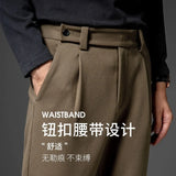 Spring Autumn Chinos Men Casual Pants Thin Basic Straight Fit Work Trousers Streetwear