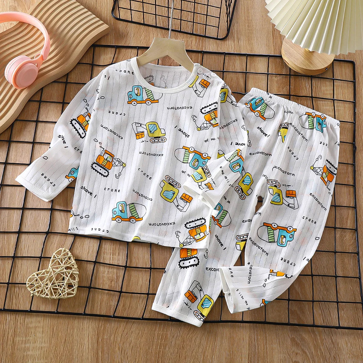 Summer New Children Home Clothes Set Boys Girls Long-sleeved Pajamas Thin Section Kids clothing Baby Clohtes