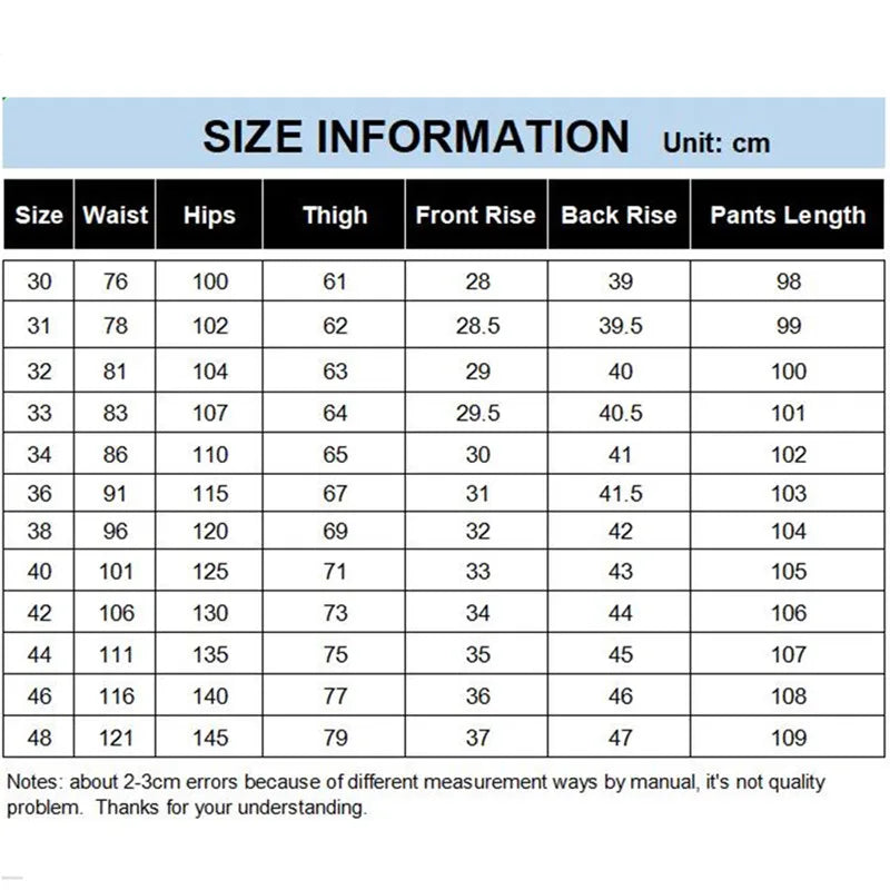 Cotton Pants Men Plus Size 48 46 44 42 Elastic Wine Red Blue Black Casual Trousers