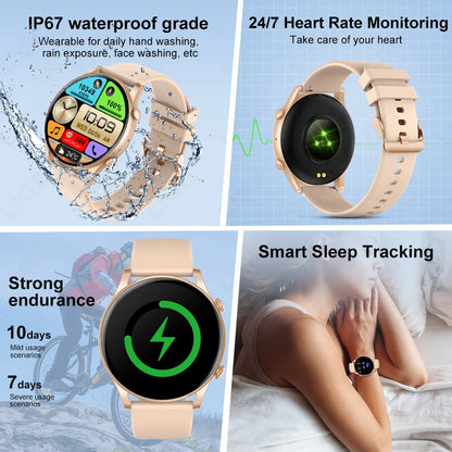 LIGE Smart Watch Woman Bluetooth Call Sport Fitness AI Voice Control Bracelet Full Touch Bracelet For Android IOS New Smartwatch