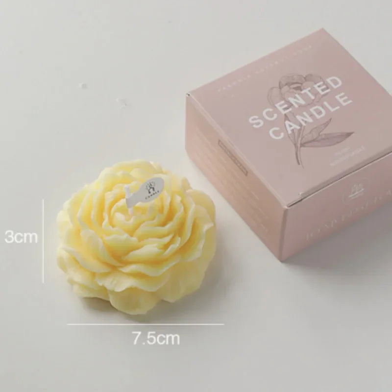 Peony Candle 3D Plant Aromatherapy  Candle Decoration Living Room Bedroom Minimally Decorated Flowers
