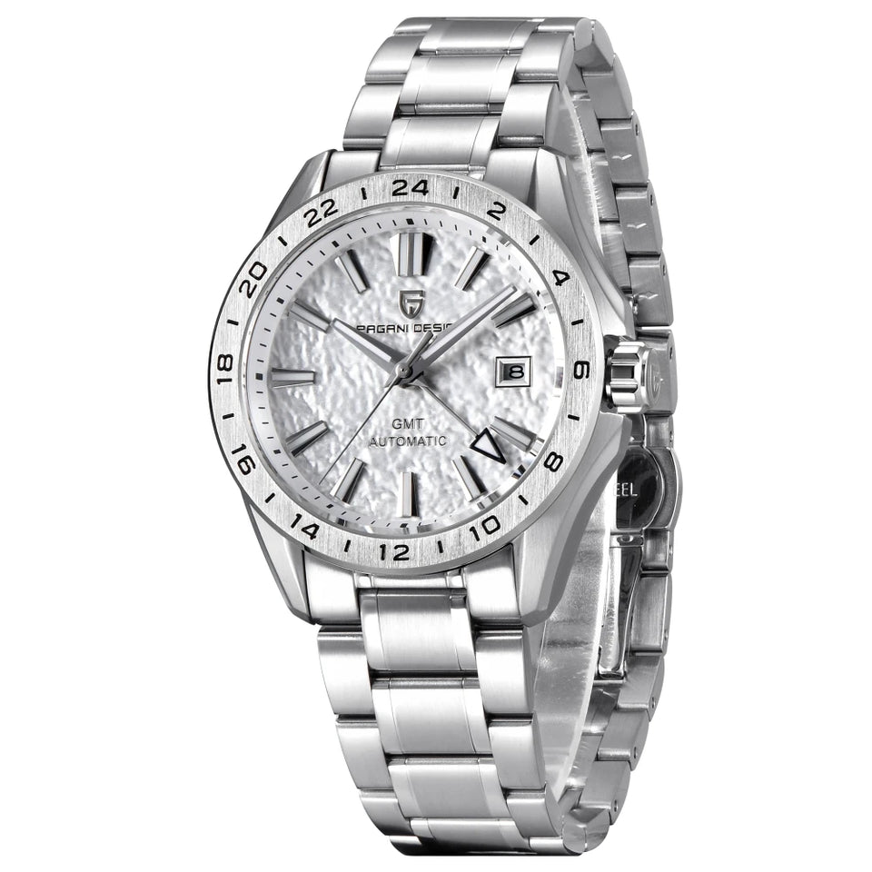New 39mm Desert Texture Luxury Men Watches GMT Automatic Mechanical Business Dress Sapphire 10Bar Luminous ﻿