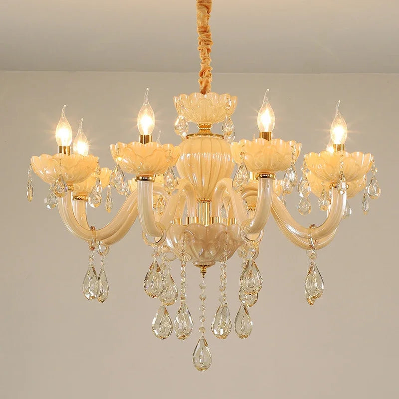 European Crystal Pendent Lamp Candle Lamp Luxury Art Living Room Restaurant Bedroom