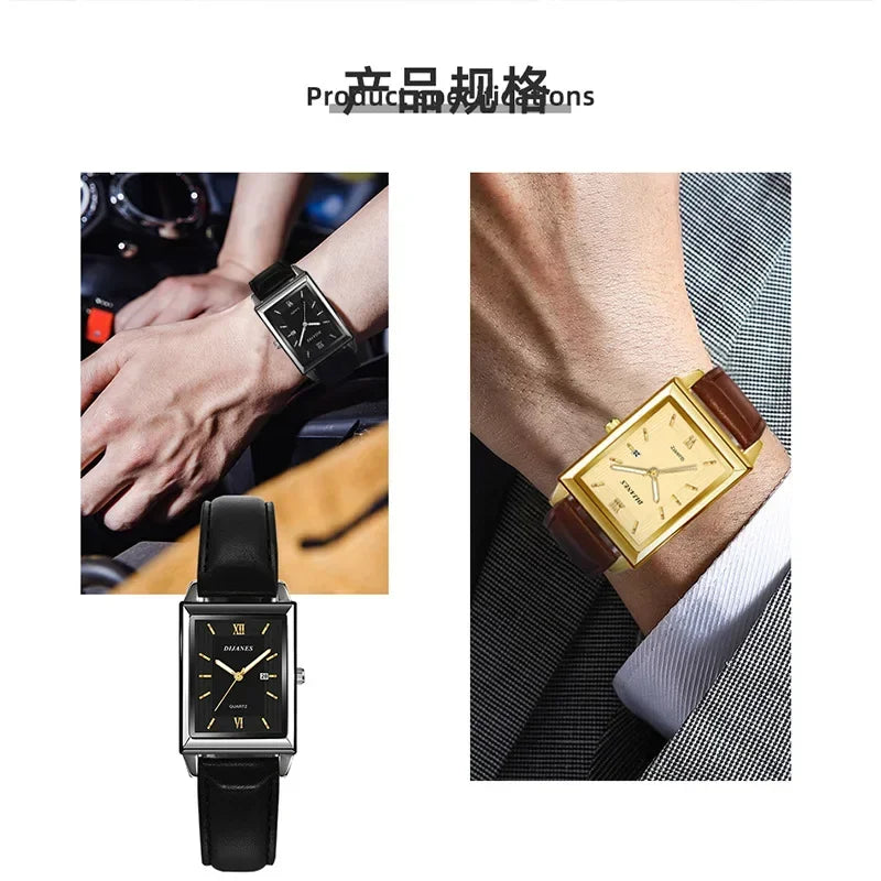 New Men Watch Light Luxury Brand Business Watches for Men Square Business Wristwatches Luxury Clock Relojes De Hombre