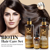 PURC Biotin Hair Shampoo Conditioner for Men Women Scalp Treatment Cleaning Hair Root Nourish Smooth Hair Oil Care Products Set