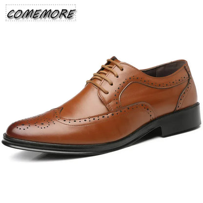 Leather Brogue Dress Shoes Classic Business Formal Wedding Shoes Man Non-slip Spring Autumn new