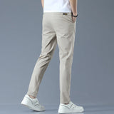 Slim Fit Casual Pants Men Lightweight Classic Straight Trousers for Men Breathable Cotton