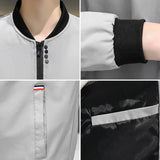 New Men's Jacket Coat Simple Solid Baseball Neck Zipper Windbreaker Coat Cycling Coat