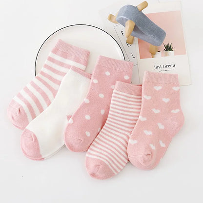 5 Pairs/Lot Kids Soft Cotton Socks Boy  Baby Infant Fashion