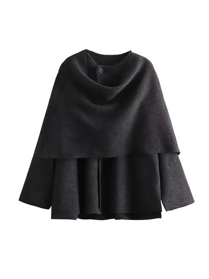 Winter Female Scarf Coat Long Sleeve Knitted Asymmetric Jackets For Women