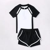 Shorts Girls Swimwear Two-Pieces Suits Summer Beach Clothes L-5XL Kids Short-sleeve