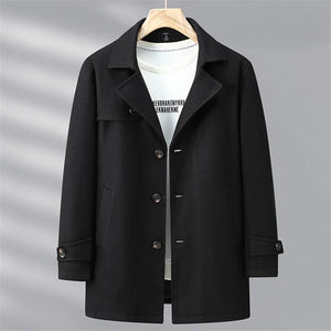 Woolen Jacket Men Plus Size 12XL Solid Color Jackets Woolen Coats Male Autumn Winter Long Style Jacket Fashion Casual
