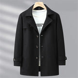 Woolen Jacket Men Plus Size 12XL Solid Color Jackets Woolen Coats Male Autumn Winter Long Style Jacket Fashion Casual