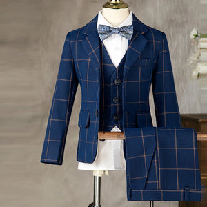 Children Formal Wedding Party Suit Set Boys Birthday Party Performance Chorus Costume Kids Blazer bowtie Pants Clothing Set