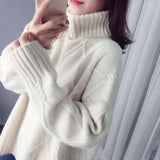 Autumn Winter New Fashion High Collar Long Sleeve Solid Sweaters Women's Clothing