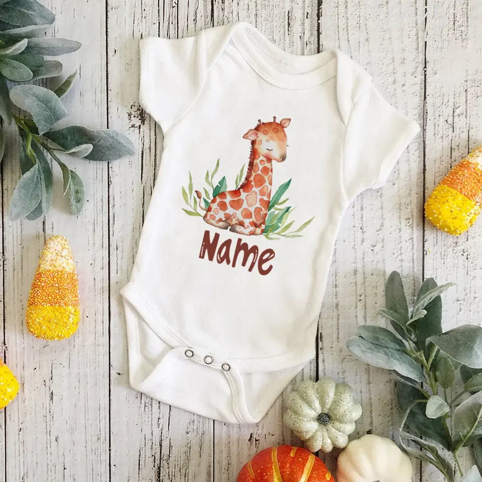 Personalized Monkey with Name Baby Jumpsuit Baby