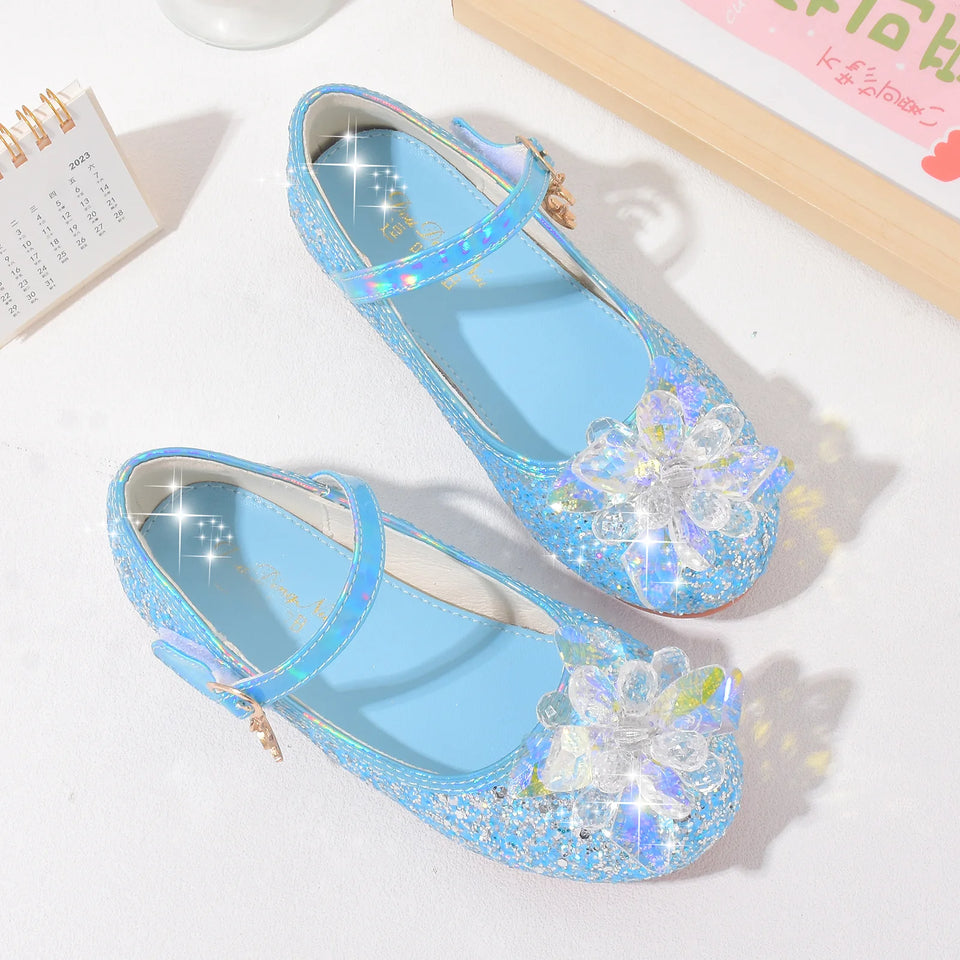 Party Dresses Shoes Heel Girls Glitter Elegant Girl Heels Shoes Child Shoe Low Heeled