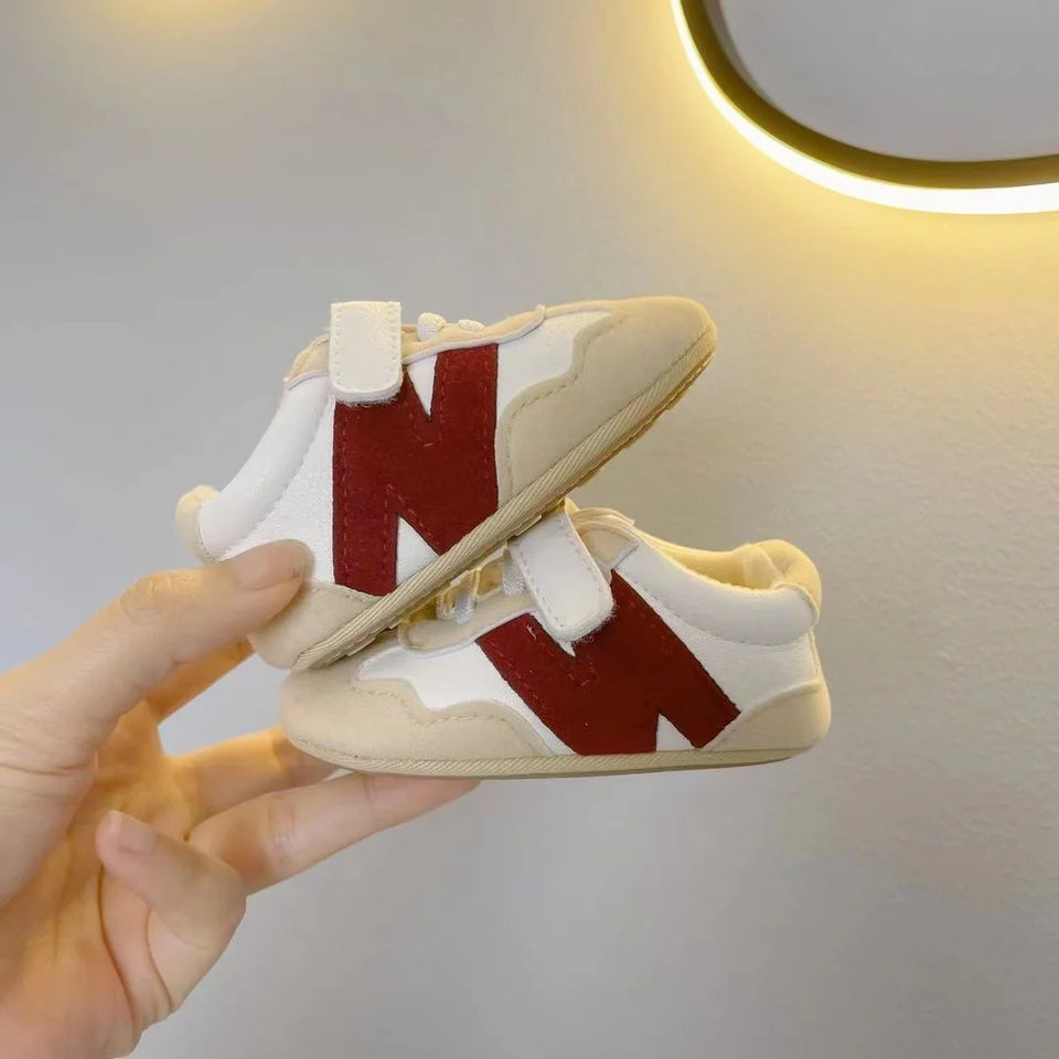 Newborn Baby Sneakers Letter Patchwork Baby Casual Shoes Anti-slip Hundred Toddler Baby Boys Girls Shoes 0-18 Months