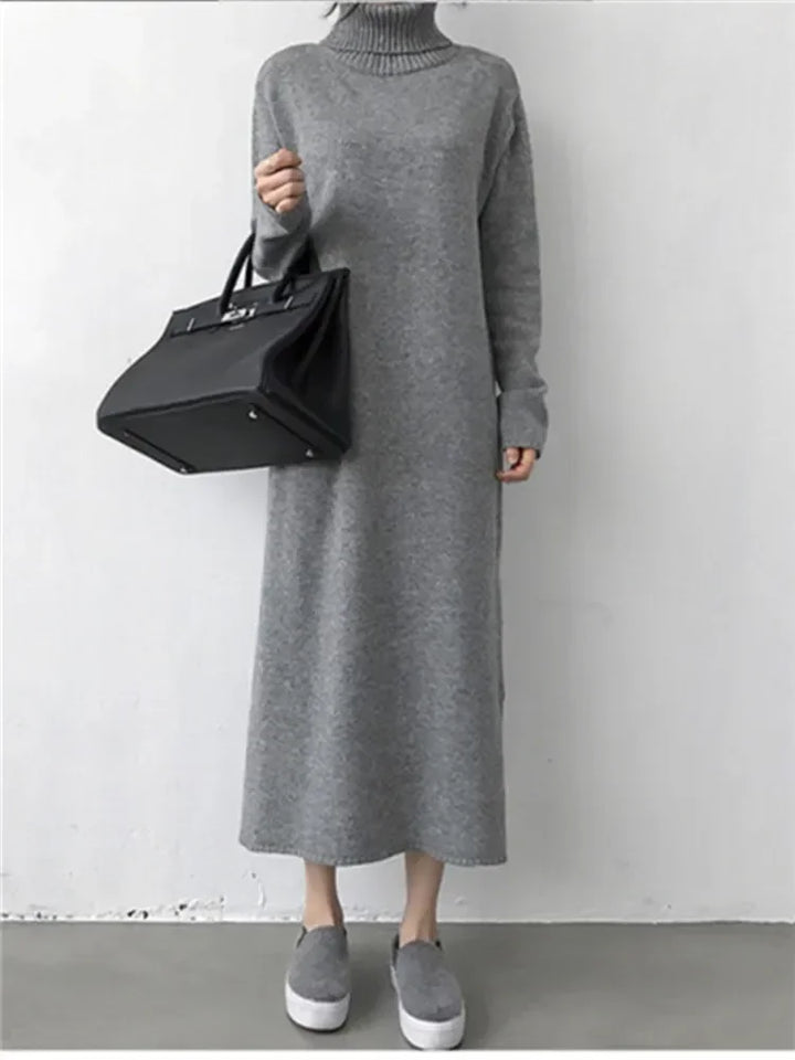 Wool Winter Womens Dress Fall Sweater Women Dress Long Sleeve Knitted Dresses