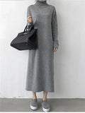 Wool Winter Womens Dress Fall Sweater Women Dress Long Sleeve Knitted Dresses
