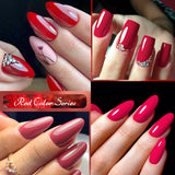 7ML Red Gel Nail Polish Autumn Winter Nails Red Glitter Semi Permanent Varnish Soak