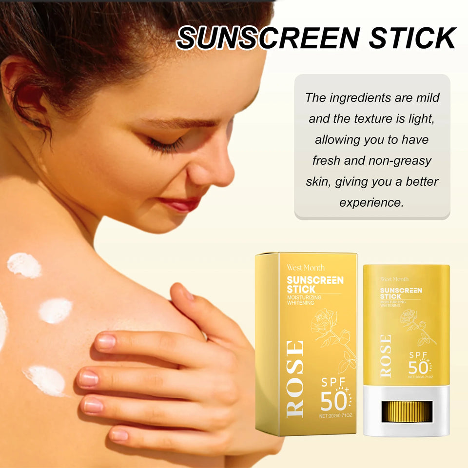 Sunscreen Stick Spf 50 UV Protection Oil-Control Dryness Improving Roughness Hydrating Skin Brightening Skin Care Sunblock Stick