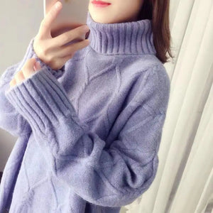 Autumn Winter New Fashion High Collar Long Sleeve Solid Sweaters Women's Clothing