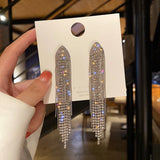Hanging Earrings Retro Long Tassel Earrings feminine temperament  Coconut Rhinestone S925 Silver Needle 2023 NEW Fashion Jewelry