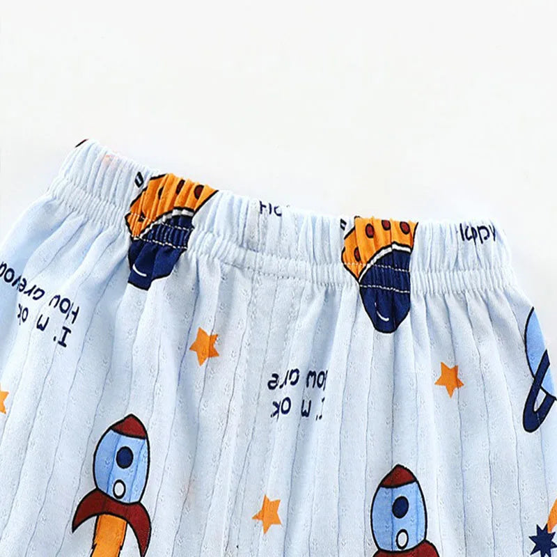 Top+Pants 2-Piece Set Breathable Soft Cotton Pajamas Children Boys