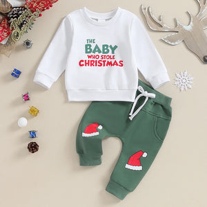 3Pcs Baby Thanksgiving Outfits Turkey Print Long Sleeve Top Pants Hat Set Infant Fall Clothes for Boys Girls