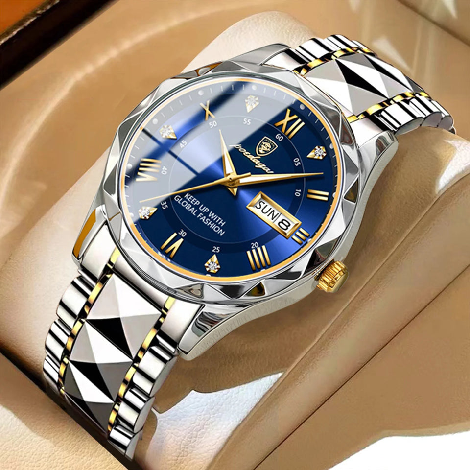 Brand Luxury Man Wristwatch Waterproof Luminous Date Week Men Watches Stainless