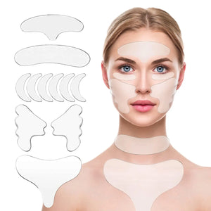 Silicone Wrinkle Stickers Set Facial Hand Skin Care Firming Skin Wrinkle Removal Silicone Patches Lift Chest Anti-Wrinkle Pad