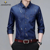 Men's Casual and Fashionable Long Sleeved Printed Shirt,