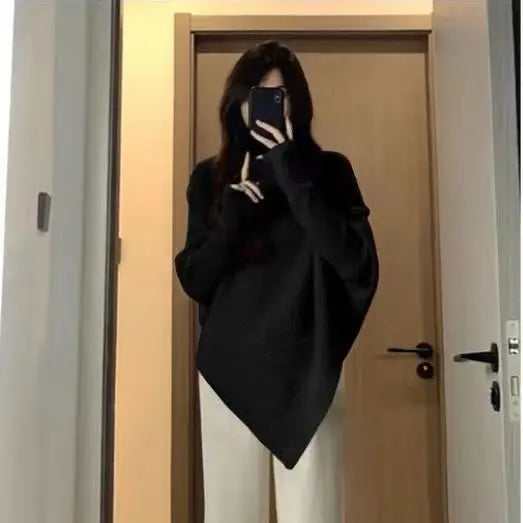 Pullover Off White Turtleneck Women's Sweater Gigh Neck Jerseys Knit Woman