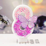 Children's Birthday Candles 0-9 Number Pink Purple Candle