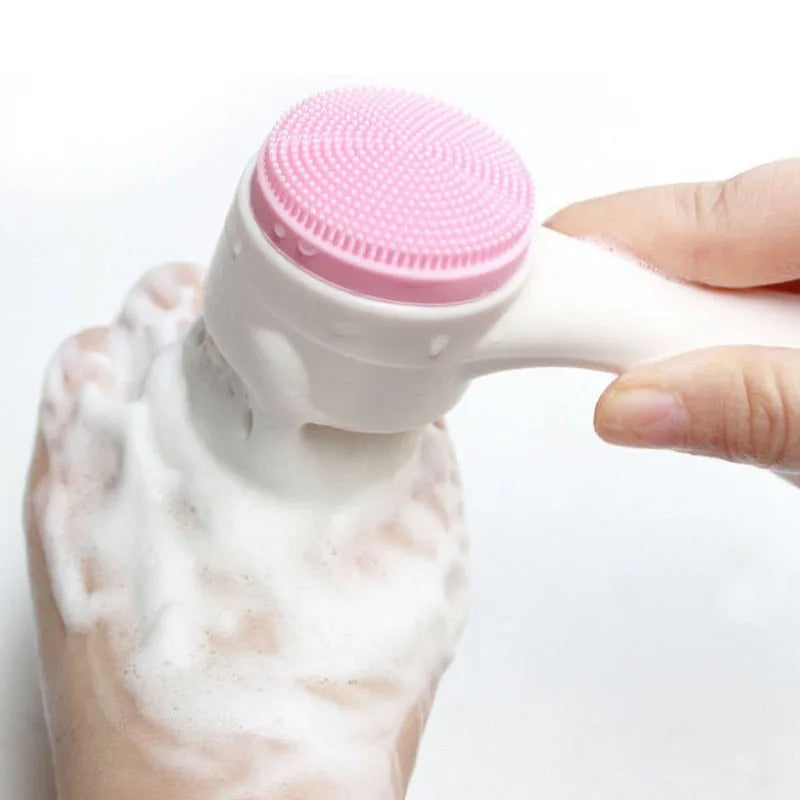 3D Silicone Face Cleansing Brush Double-Sided Facial Cleaning Tool Pore Cleaner Exfoliator Soft Bristle Face Cleaning Brush