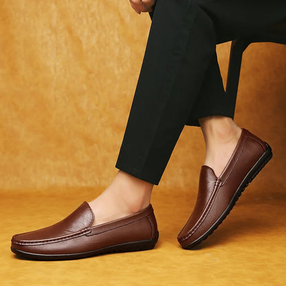 High Quality Men Casual Footwear Stylish Men Loafers Genuine Leather Mens Slip on Shoes