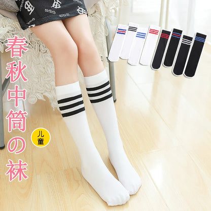 Spring/autumn over the knee socks kids baby girl Boy Football Stripes velvet school dance long toddler stocking calcetines rayas