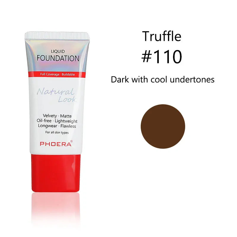Liquid Foundation Mineral Touch Oil Control Matte Skin-Friendly Makeup Full Coverage 24Hour Long Lasting Cosmetic