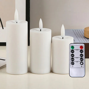 Outdoor flameless Candle Window Lamp & Remote Control Timer,Yellow LED Flickering Electric Pillar Candles