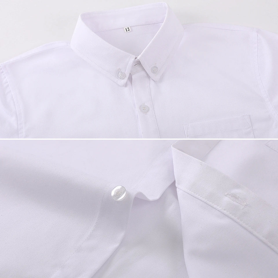 Boys Shirt Kids Oxford White Shirts Kids School Uniform Gift Perform Ceremony Birthday Wedding Formal Clothes 6 to 14 Years