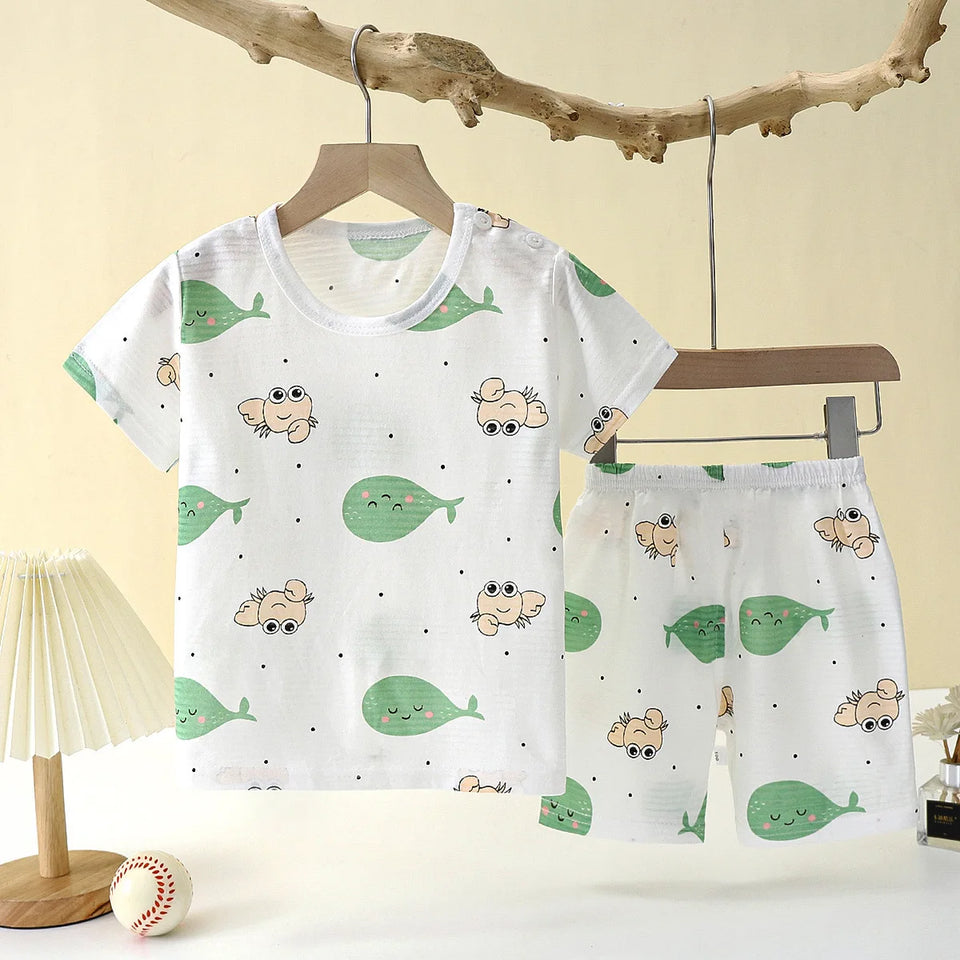 Children Home Clothing Pajamas Baby Underwear Set Thin Section Kids Clothes