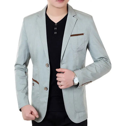 Men Suit Jacket Thin Blazers Spring Autumn Solid Business Casual Suit Jacket