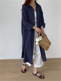 Shirt Dress Evening Vintage Dress Party Oversize Long Cotton Beach Women Dresses