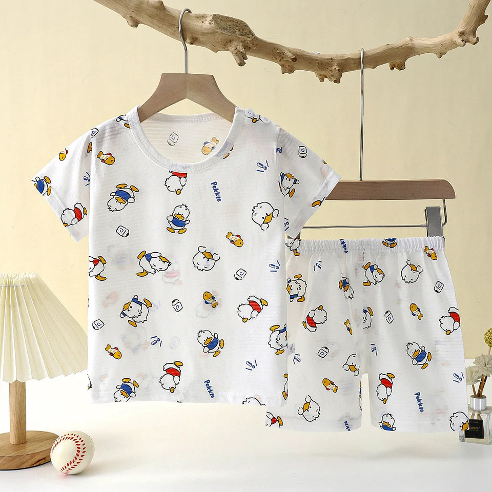 Children Home Clothing Pajamas Baby Underwear Set Thin Section Kids Clothes